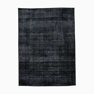 Black Oriental Wool Hand Knotted Large Overdyed Carpet