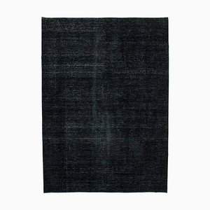 Black Anatolian  Antique Hand Knotted Large Overdyed Rug