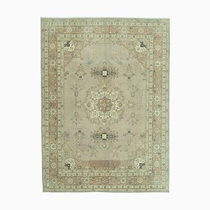 Alfombra vintage oriental beige antigua anudada a mano