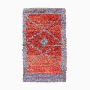 Roter Handgeknüpfter Vintage Flachgewebe Kilim Teppich aus Wolle