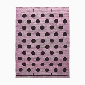 Lila Handgeknüpfter Flachwave Kelim Teppich aus Orientalischer Wolle