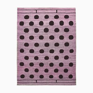 Tapis Kilim Plat Violet en Laine Fait Main Orientale