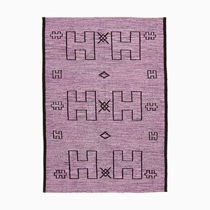 Purple Handwoven Decorative Flatwave Large Kilim Carpet
