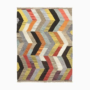 Mehrfarbiger Handgewebter Türkischer Flatwave Kilim Teppich aus Wolle