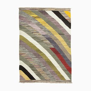 Multicolor Handmade Anatolian Wool Flatwave Kilim Carpet