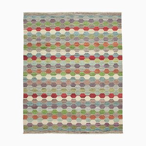 Multicolor Handmade Turkish Wool Flatwave Kilim Carpet