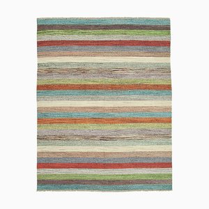 Multicolor Handmade Anatolian Wool Flatwave Kilim Carpet