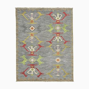 Grey Handmade Turkish Wool Flatwave Kilim Carpet