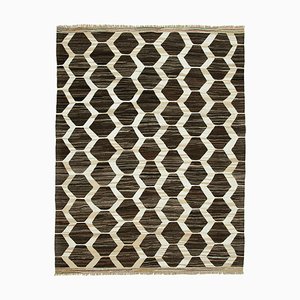 Brown Handmade Turkish Wool Flatwave Kilim Carpet