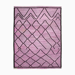 Purple Hand Knotted Oriental Wool Flatwave Kilim Carpet