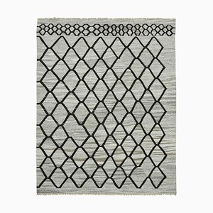 Grey Hand Knotted Oriental Wool Flatwave Kilim Carpet