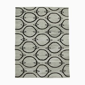 Grey Hand Knotted Oriental Wool Flatwave Kilim Carpet