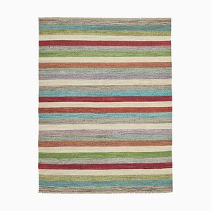 Tappeto Kilim multicolor in lana intrecciata a mano, Turchia