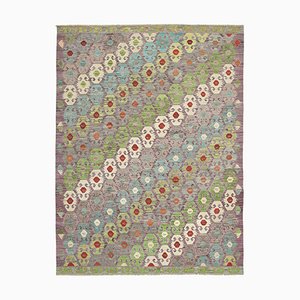 Grand Tapis Kilim Vintage en Laine Multicolore, Turquie