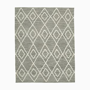 Grand Tapis Kilim Vintage en Laine Grise, Turquie