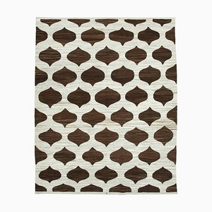 Brown Handmade Turkish Wool Flatwave Kilim Carpet