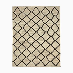 Beige Handmade Anatolian Wool Flatwave Kilim Carpet