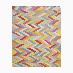 Multicolor Handwoven Decorative Flatwave Large Kilim Carpet