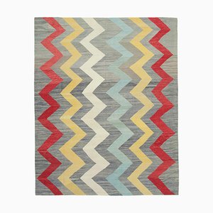 Tapis Kilim Fait Main Bleu en Laine Fait Main Turquoises