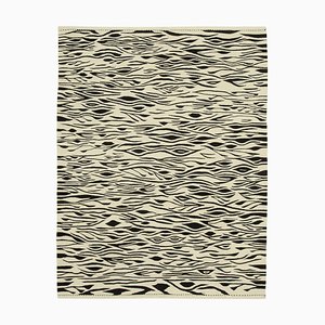 Tappeto Kilim Flatwave in lana orientale intrecciata a mano beige