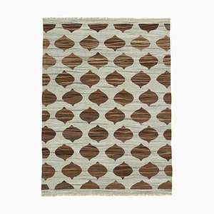 Tappeto Kilim Flatwave grigio fatto a mano, Turchia