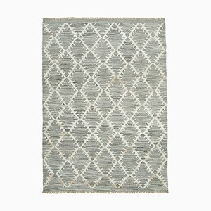 Grey Handmade Anatolian Wool Flatwave Kilim Carpet