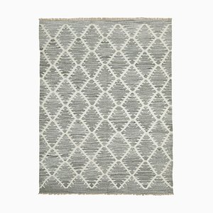 Grey Hand Knotted Oriental Wool Flatwave Kilim Carpet