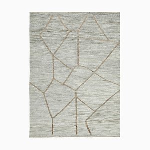 Alfombra Kilim turca vintage grande de lana gris