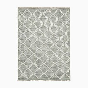 Grey Handmade Turkish Wool Flatwave Kilim Carpet