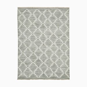 Tappeto Kilim Flatwave grigio fatto a mano, Turchia