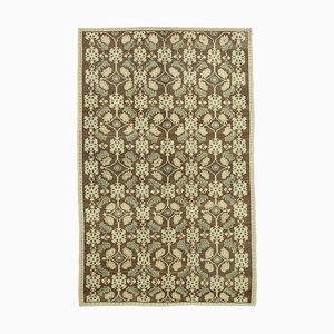 Tapis Tribal Vintage Beige Tissé Main Vintage en Laine