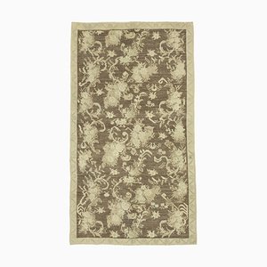 Tappeto vintage tribale antico beige intrecciato a mano