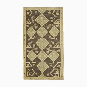 Beige Anatolian  Hand Knotted Wool Tribal Vintage Rug