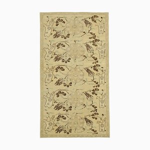 Beige Decorative Handmade Wool Tribal Vintage Rug