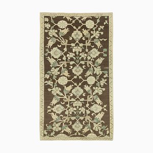 Tapis Décoratif Tribal Vintage en Laine Fait Main Beige Beige