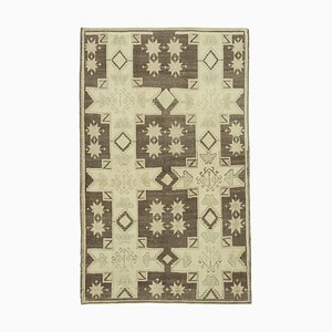 Beige Decorative Handmade Wool Tribal Vintage Rug