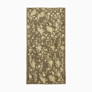 Tapis Tribal Vintage Fait à la Main Beige Surdité en Laine