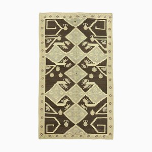 Tappeto vintage decorativo antico fatto a mano, beige