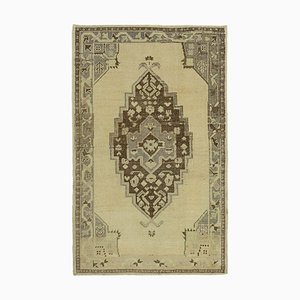 Tapis Décoratif Tribal Vintage en Laine Fait Main Beige Beige