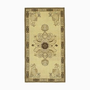 Tapis Décoratif Tribal Vintage en Laine Fait Main Beige Beige