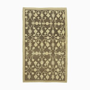 Tapis Tribal Vintage Beige Tissé Main Vintage en Laine