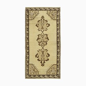 Tappeto tribale vintage beige fatto a mano, Turchia