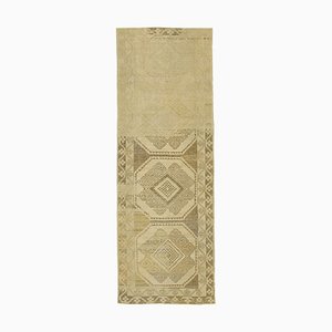 Tapis Anatolien Beige Tissé Tribal Vintage en Laine Anatoliane Beige