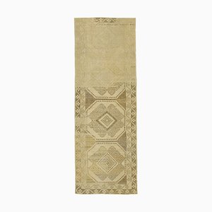 Tappeto vintage tribale di lana color anatolia beige annodato a mano