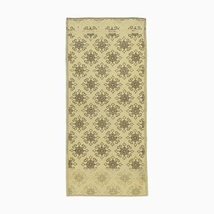 Tapis Tribal Vintage Beige Antique Tissé Main en Laine