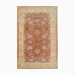 Red Turkish Hand Knotted Wool Oushak Carpet