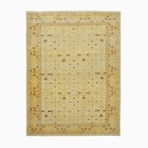 Green Traditional Hand Knotted Wool Oushak Carpet