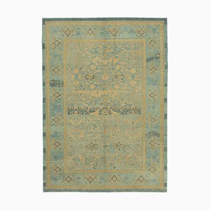 Blue Anatolian  Handwoven Antique Oushak Carpet