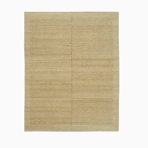 Tappeto Oushak antico beige intrecciato a mano