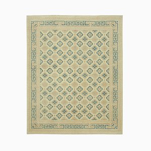 Beige Oriental Handwoven Antique Oushak Carpet